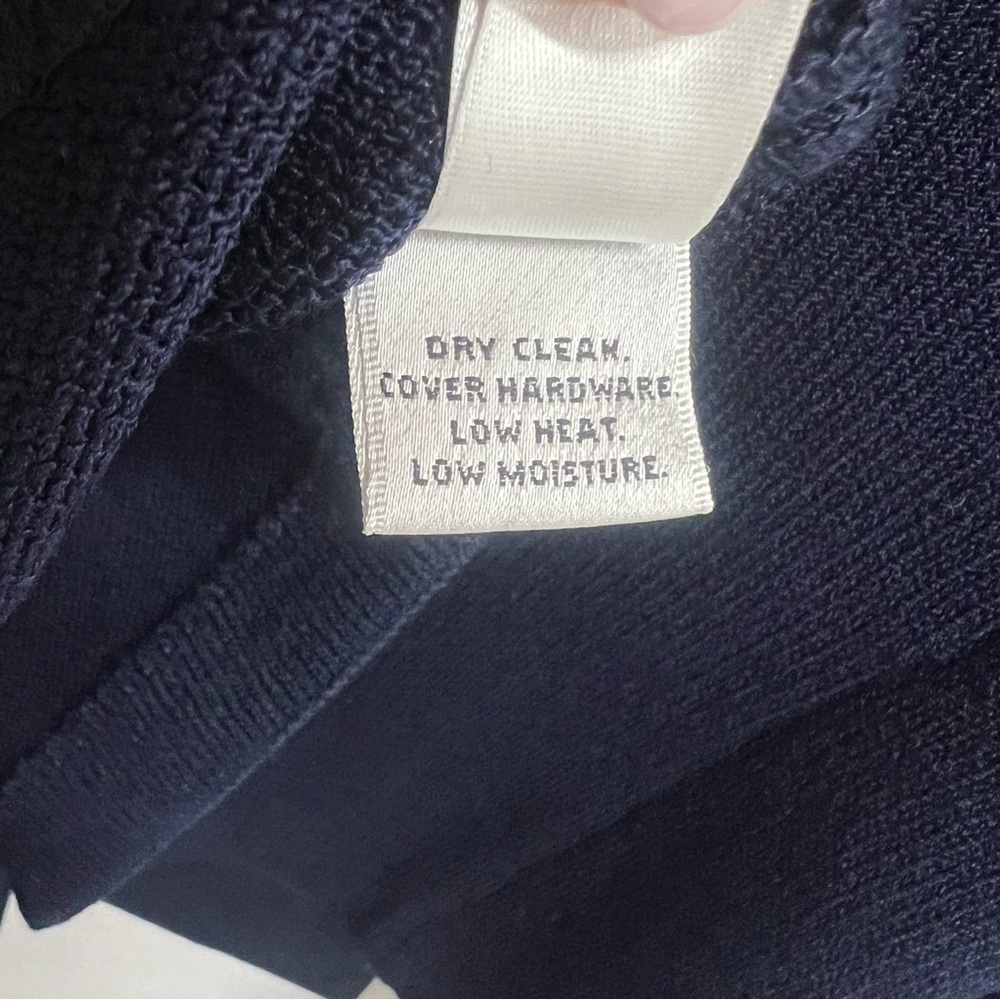 St John Navy Blue Blazer Santana Knit Gold Button Wool Blend 12 - Picture 6 of 6